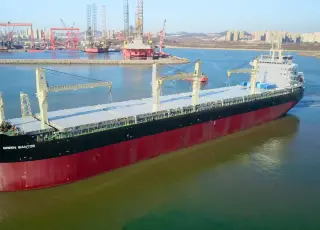 Maior transportador de celulose do mundo, navio que saiu de Santos conclui viagem à China